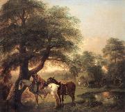 Thomas Gainsborough Landscap with Peasant and Horses oil painting on canvas